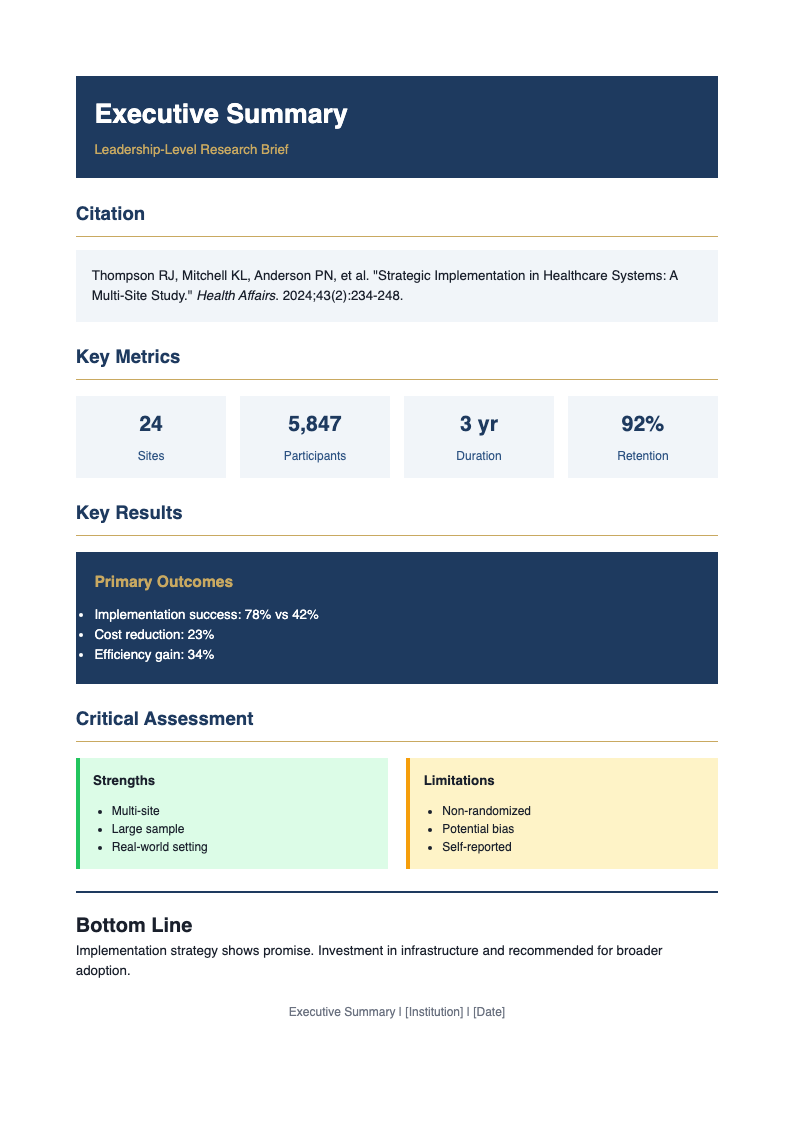 Executive summary journal club